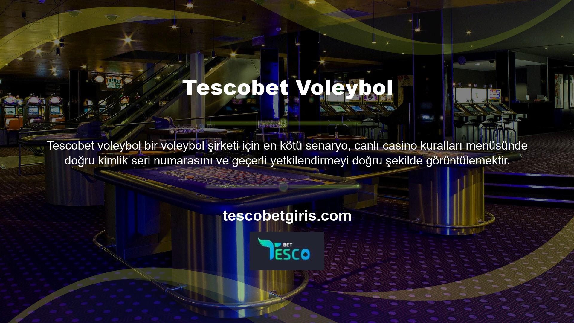 Sitenin en üstünde Tescobet Voleybol'un mükemmel kullanıcı destek ekibi bulunmaktadır