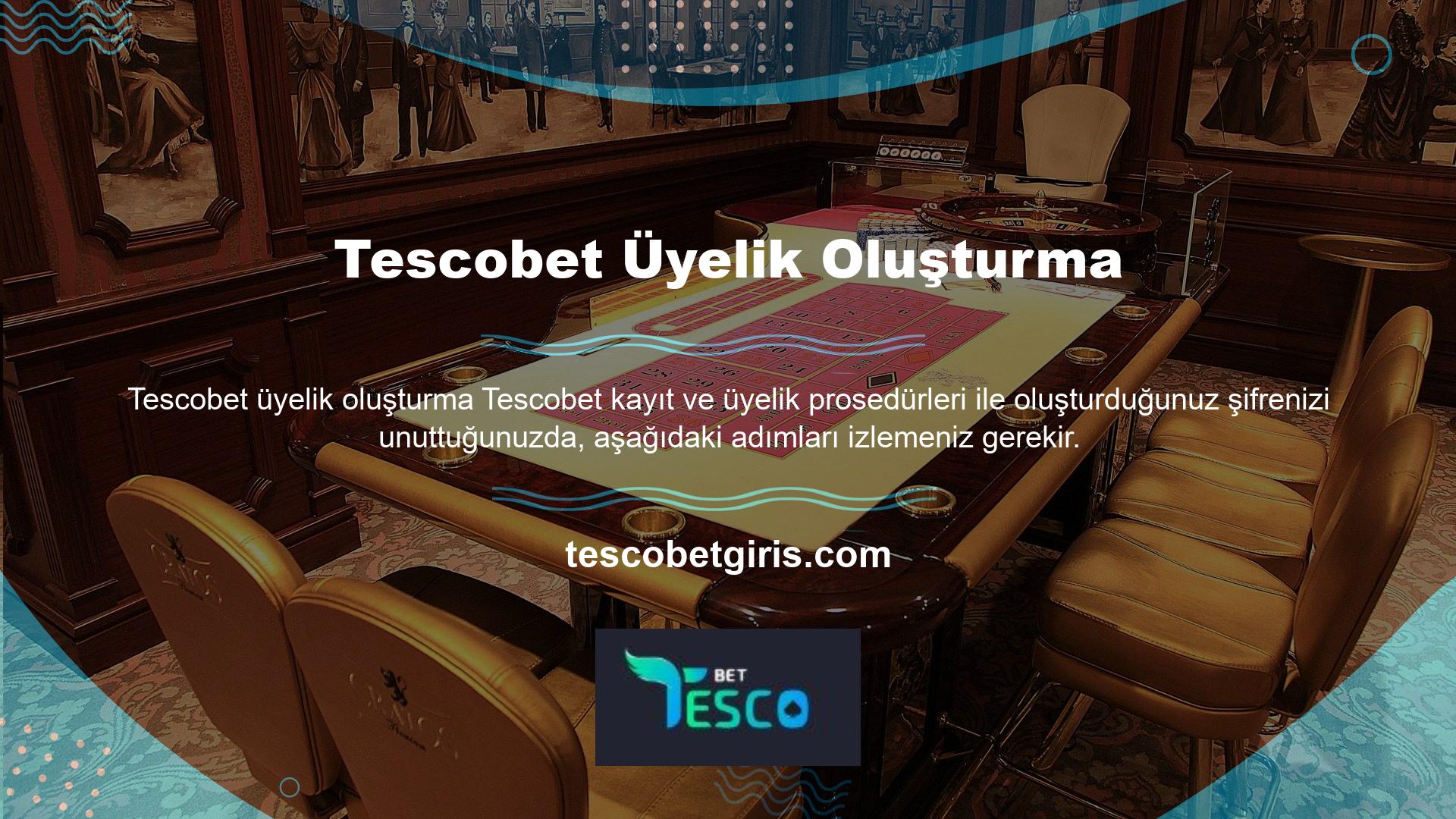 Tescobet şifre yenileme prosedürleri çevrimiçidir ve en fazla 5 dakika içinde yeni bir şifre oluşturabilirsiniz